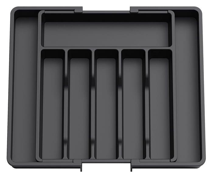 Wkład do szuflady organizer na sztućce rozsuwany czarny 38x57cm